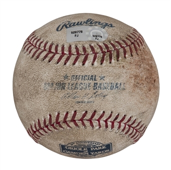 2012 Derek Jeter Game Used Baseball For Single Off Brian Matusz on 4/9/12 (MLB Authenticated)
